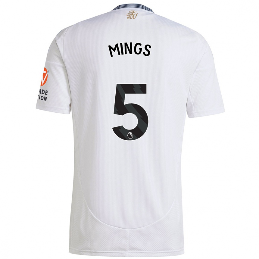 Vaikiškas Tyrone Mings #5 Baltas Išvykos Marškinėliai 2024/25 T-Shirt