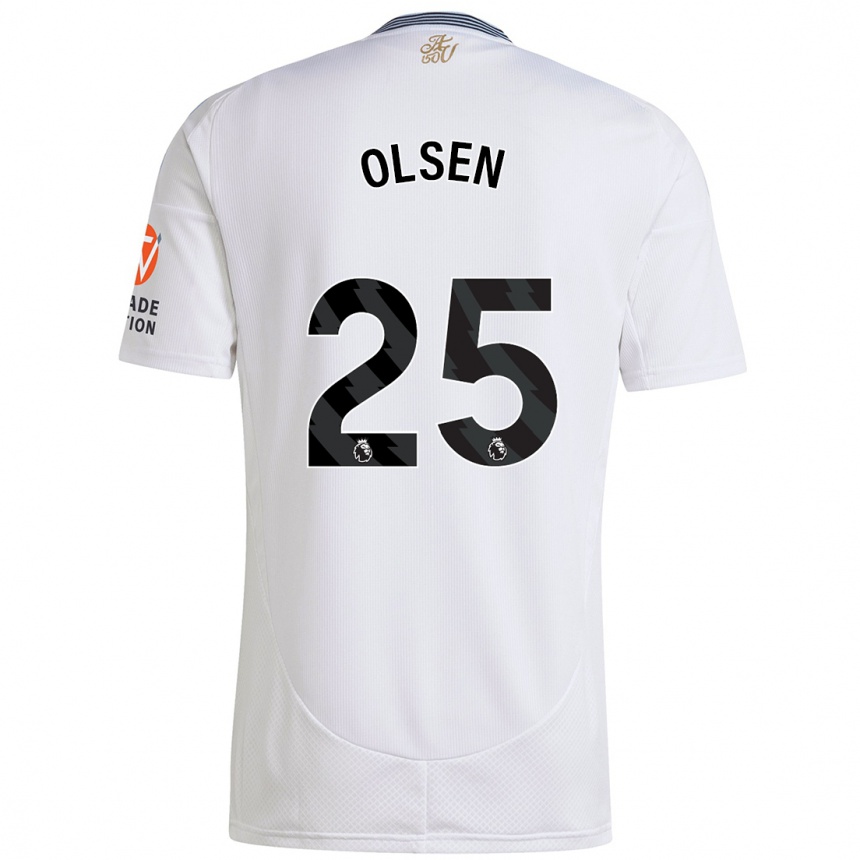 Vaikiškas Robin Olsen #25 Baltas Išvykos Marškinėliai 2024/25 T-Shirt