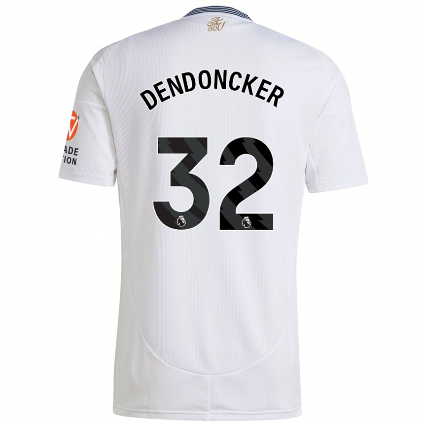 Vaikiškas Leander Dendoncker #32 Baltas Išvykos Marškinėliai 2024/25 T-Shirt