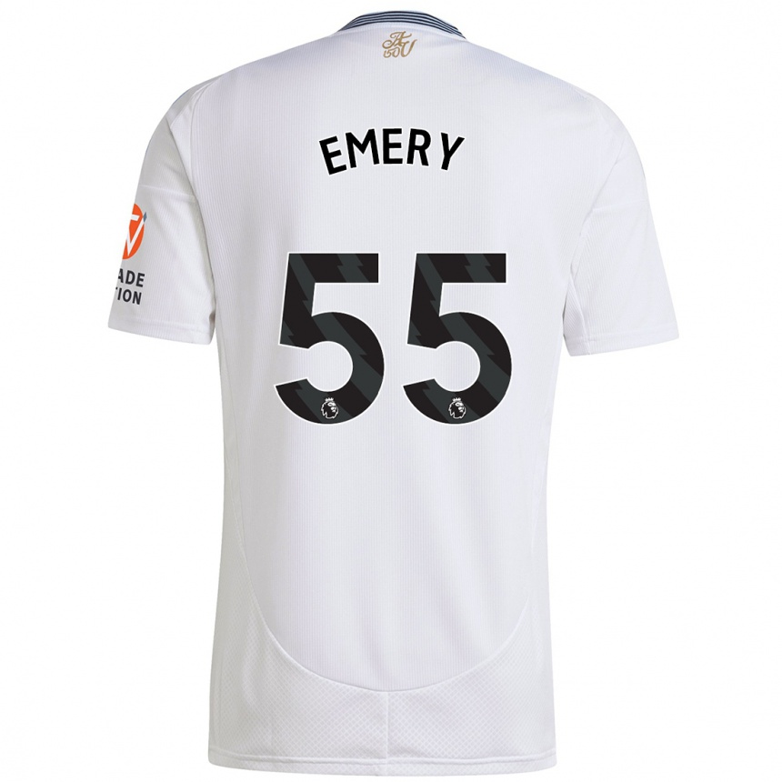 Vaikiškas Lander Emery #55 Baltas Išvykos Marškinėliai 2024/25 T-Shirt