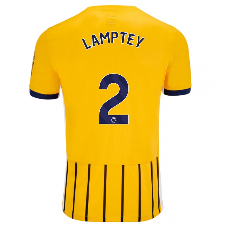 Vaikiškas Tariq Lamptey #2 Aukso Mėlynos Spalvos Juostelės Išvykos Marškinėliai 2024/25 T-Shirt