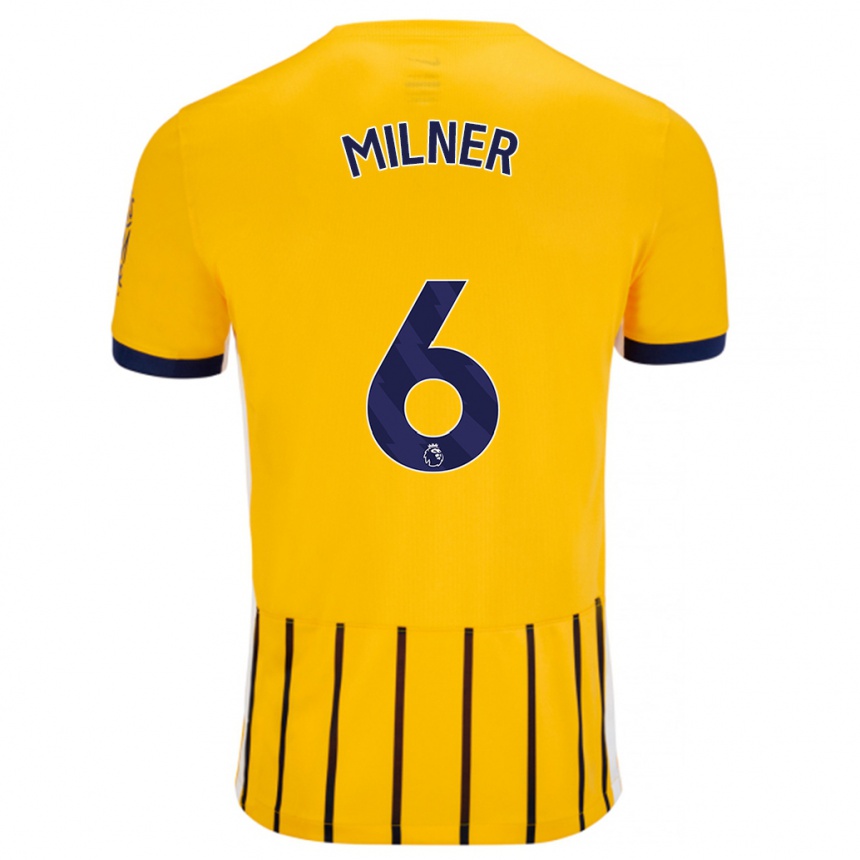 Vaikiškas James Milner #6 Aukso Mėlynos Spalvos Juostelės Išvykos Marškinėliai 2024/25 T-Shirt