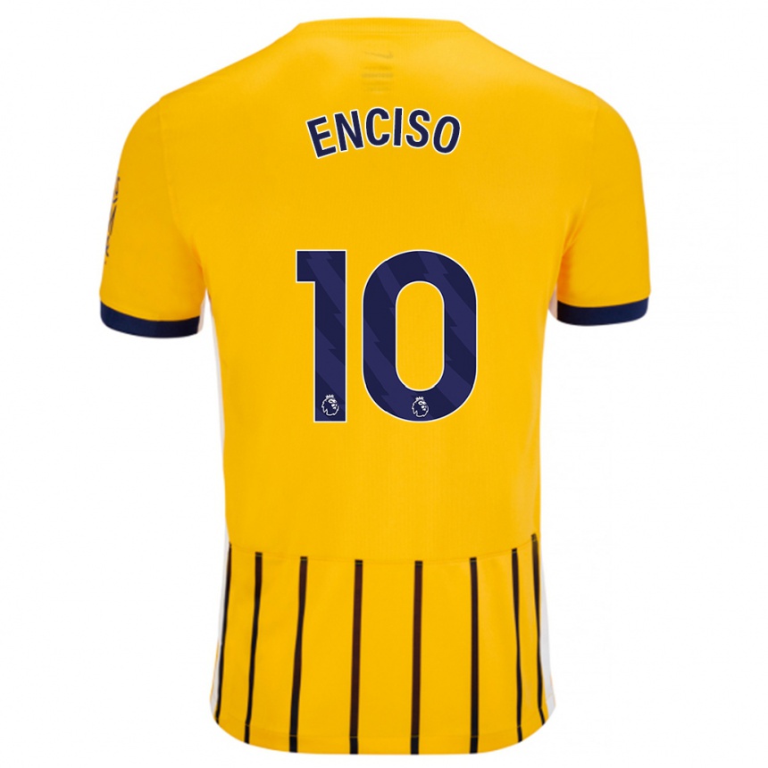 Vaikiškas Julio Enciso #10 Aukso Mėlynos Spalvos Juostelės Išvykos Marškinėliai 2024/25 T-Shirt