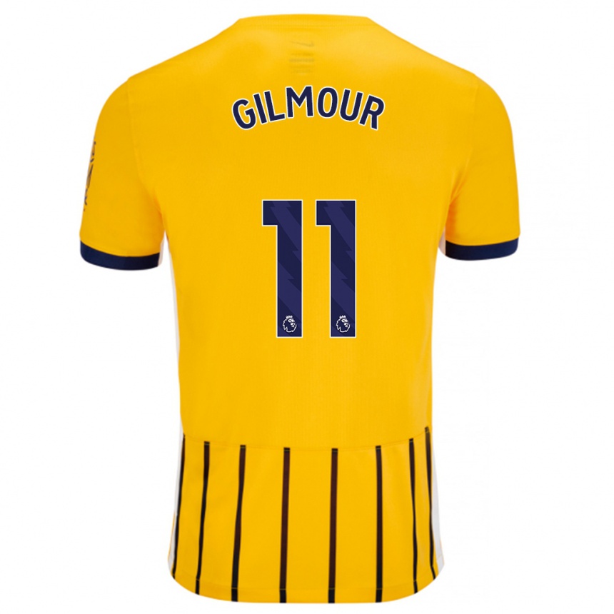 Vaikiškas Billy Gilmour #11 Aukso Mėlynos Spalvos Juostelės Išvykos Marškinėliai 2024/25 T-Shirt