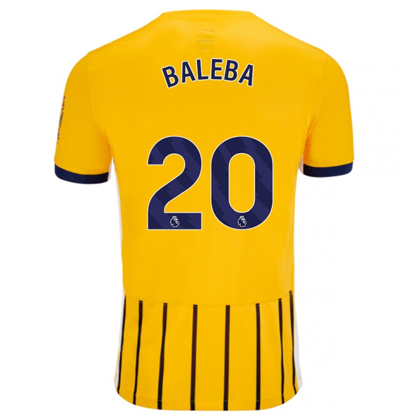 Vaikiškas Carlos Baleba #20 Aukso Mėlynos Spalvos Juostelės Išvykos Marškinėliai 2024/25 T-Shirt