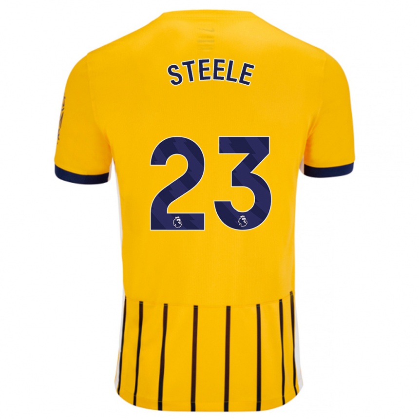 Vaikiškas Jason Steele #23 Aukso Mėlynos Spalvos Juostelės Išvykos Marškinėliai 2024/25 T-Shirt