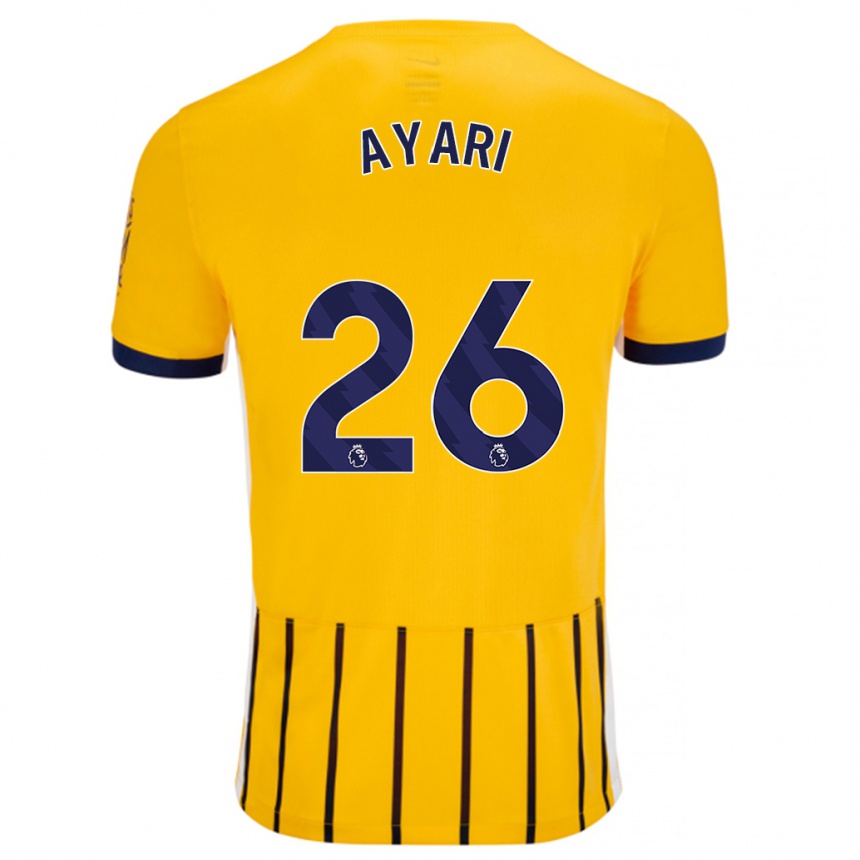 Vaikiškas Yasin Ayari #26 Aukso Mėlynos Spalvos Juostelės Išvykos Marškinėliai 2024/25 T-Shirt