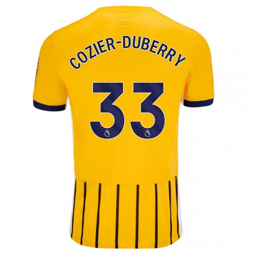 Vaikiškas Amario Cozier-Duberry #33 Aukso Mėlynos Spalvos Juostelės Išvykos Marškinėliai 2024/25 T-Shirt