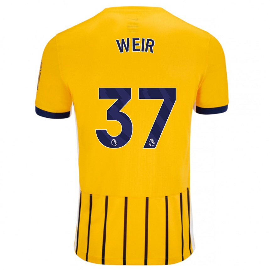 Vaikiškas Jensen Weir #37 Aukso Mėlynos Spalvos Juostelės Išvykos Marškinėliai 2024/25 T-Shirt