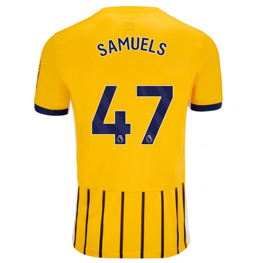 Vaikiškas Imari Samuels #47 Aukso Mėlynos Spalvos Juostelės Išvykos Marškinėliai 2024/25 T-Shirt