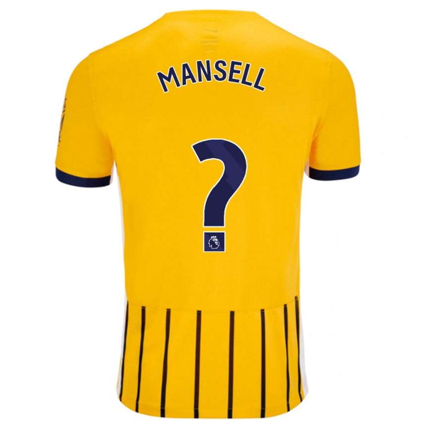 Vaikiškas Alfie Mansell #0 Aukso Mėlynos Spalvos Juostelės Išvykos Marškinėliai 2024/25 T-Shirt