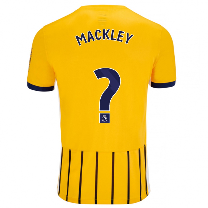 Vaikiškas Callum Mackley #0 Aukso Mėlynos Spalvos Juostelės Išvykos Marškinėliai 2024/25 T-Shirt