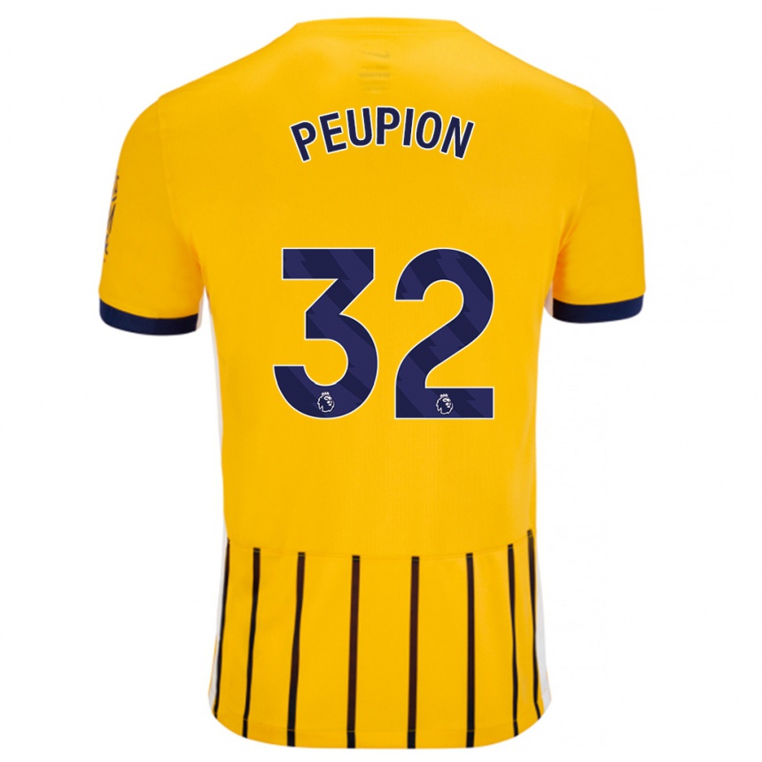 Vaikiškas Cameron Peupion #32 Aukso Mėlynos Spalvos Juostelės Išvykos Marškinėliai 2024/25 T-Shirt