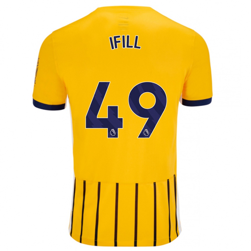 Vaikiškas Marcus Ifill #49 Aukso Mėlynos Spalvos Juostelės Išvykos Marškinėliai 2024/25 T-Shirt