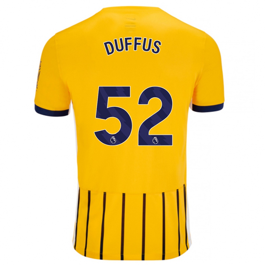 Vaikiškas Josh Duffus #52 Aukso Mėlynos Spalvos Juostelės Išvykos Marškinėliai 2024/25 T-Shirt