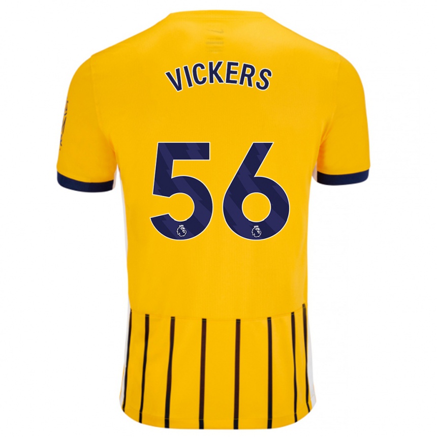 Vaikiškas Caylan Vickers #56 Aukso Mėlynos Spalvos Juostelės Išvykos Marškinėliai 2024/25 T-Shirt