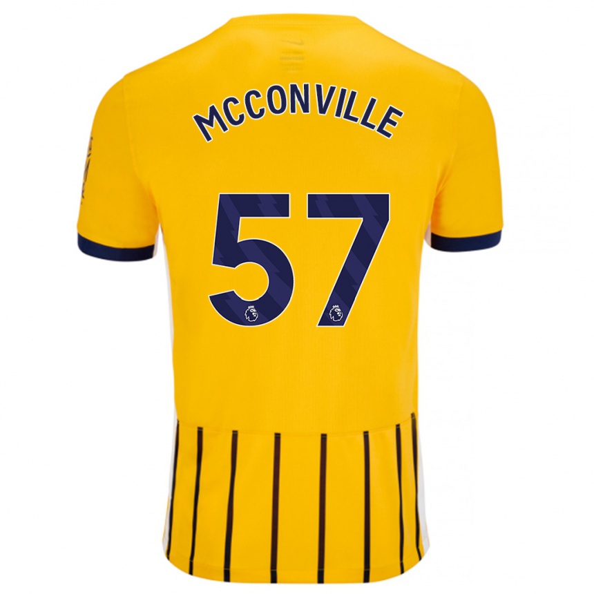 Vaikiškas Ruairi Mcconville #57 Aukso Mėlynos Spalvos Juostelės Išvykos Marškinėliai 2024/25 T-Shirt