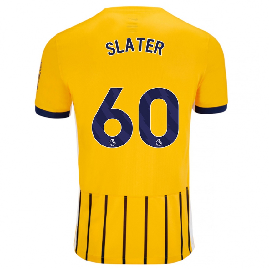 Vaikiškas Jacob Slater #60 Aukso Mėlynos Spalvos Juostelės Išvykos Marškinėliai 2024/25 T-Shirt