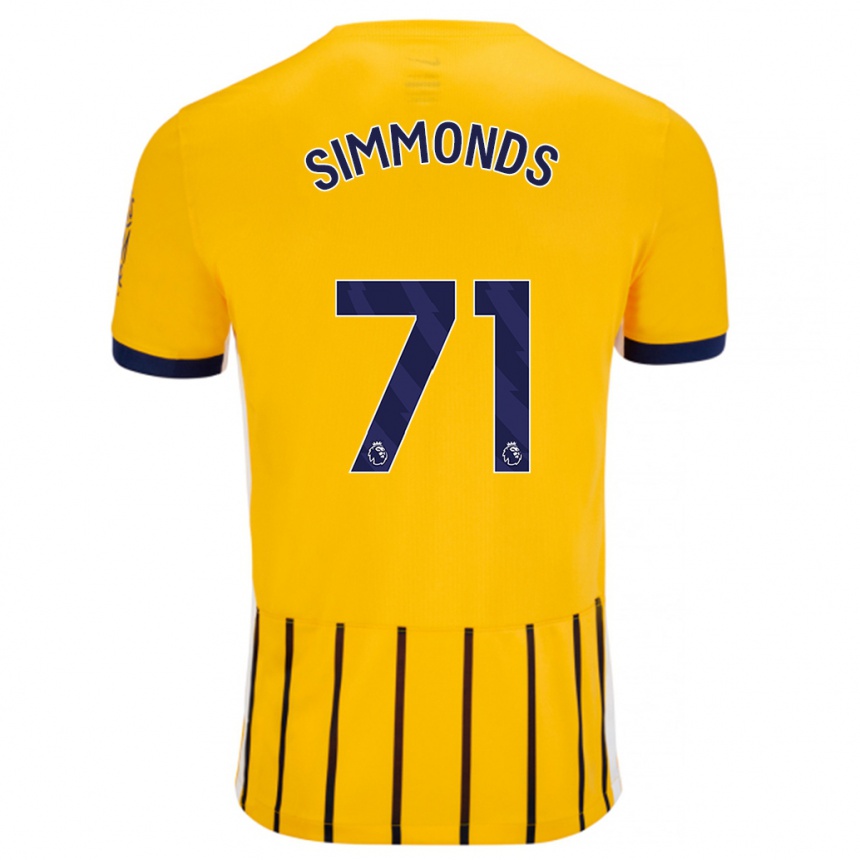 Vaikiškas Freddie Simmonds #71 Aukso Mėlynos Spalvos Juostelės Išvykos Marškinėliai 2024/25 T-Shirt