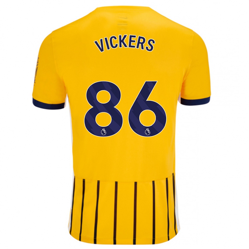 Vaikiškas Jacob Vickers #86 Aukso Mėlynos Spalvos Juostelės Išvykos Marškinėliai 2024/25 T-Shirt