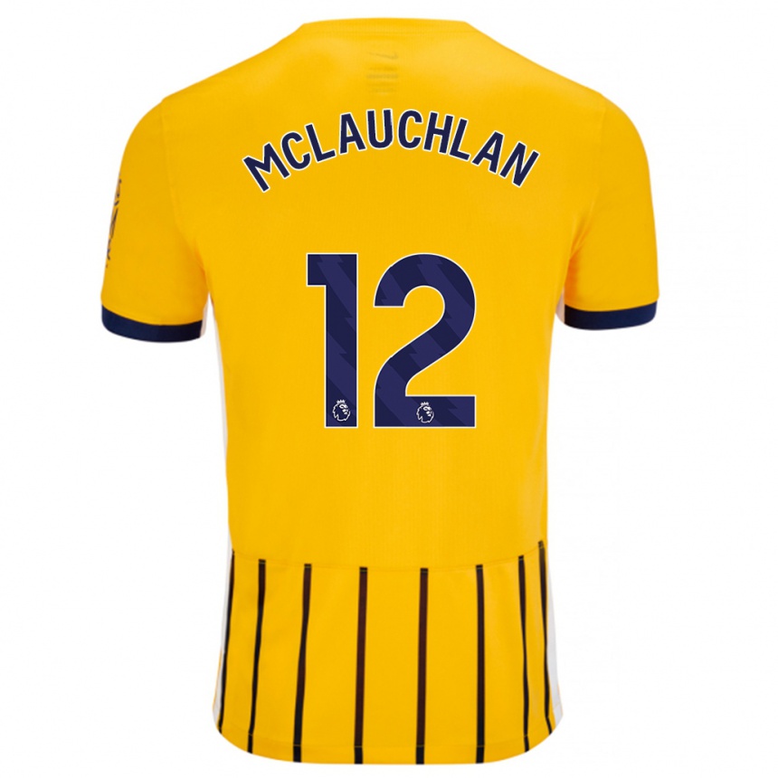 Vaikiškas Rachel Mclauchlan #12 Aukso Mėlynos Spalvos Juostelės Išvykos Marškinėliai 2024/25 T-Shirt