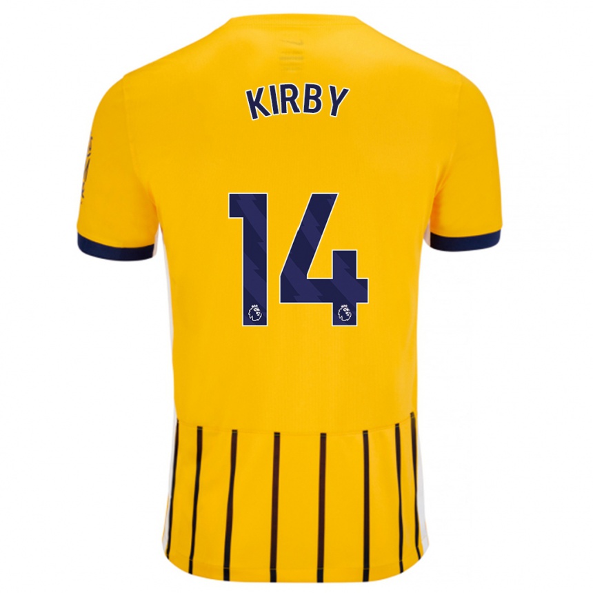 Vaikiškas Fran Kirby #14 Aukso Mėlynos Spalvos Juostelės Išvykos Marškinėliai 2024/25 T-Shirt