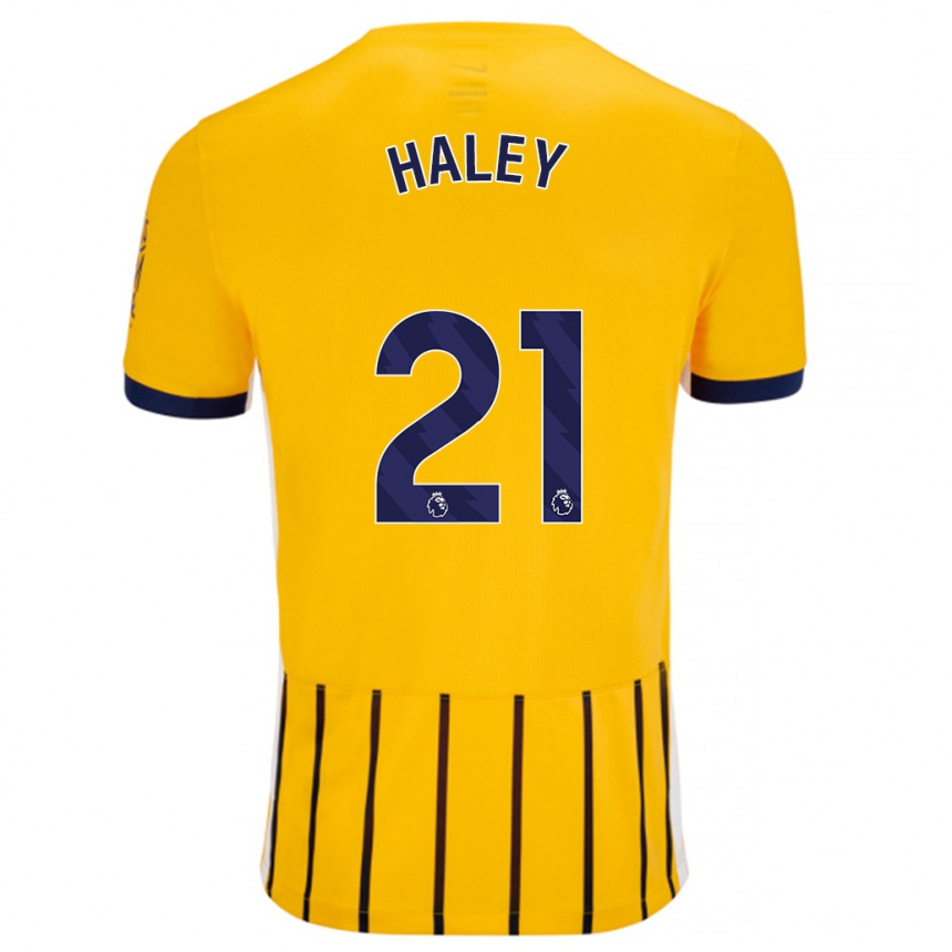 Vaikiškas Madison Haley #21 Aukso Mėlynos Spalvos Juostelės Išvykos Marškinėliai 2024/25 T-Shirt