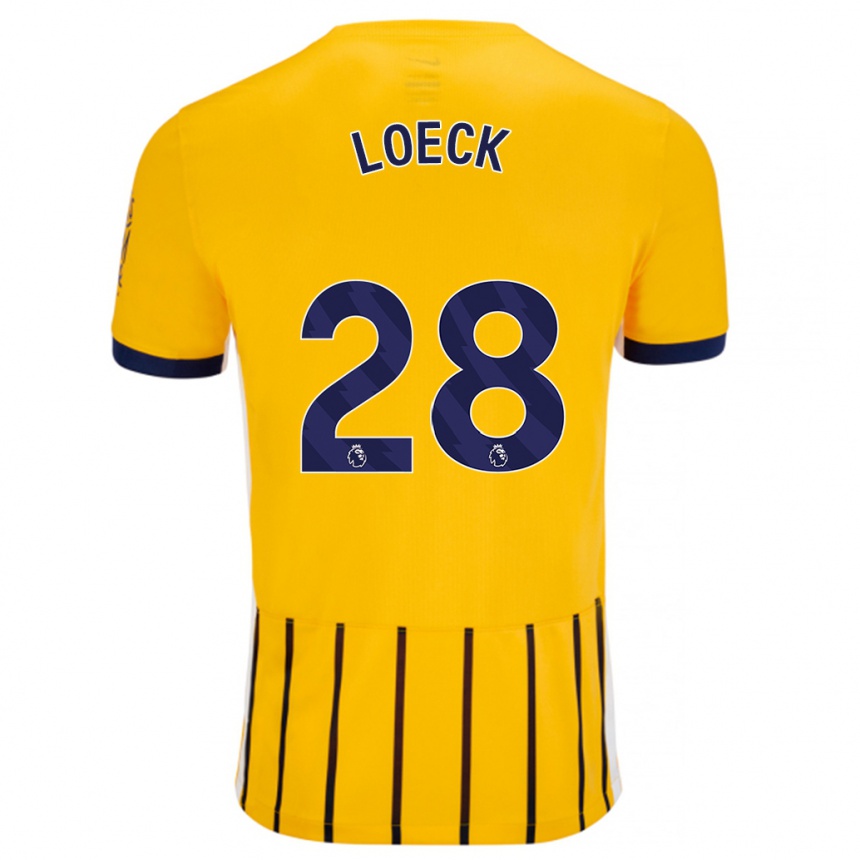 Vaikiškas Melina Loeck #28 Aukso Mėlynos Spalvos Juostelės Išvykos Marškinėliai 2024/25 T-Shirt