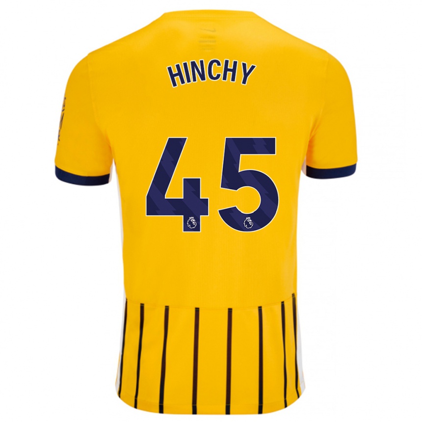 Vaikiškas Jack Hinchy #45 Aukso Mėlynos Spalvos Juostelės Išvykos Marškinėliai 2024/25 T-Shirt