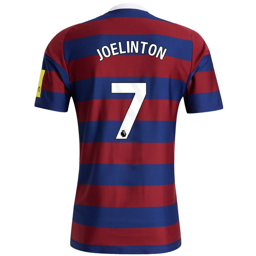 Vaikiškas Joelinton #7 Bordo Tamsiai Mėlyna Išvykos Marškinėliai 2024/25 T-Shirt