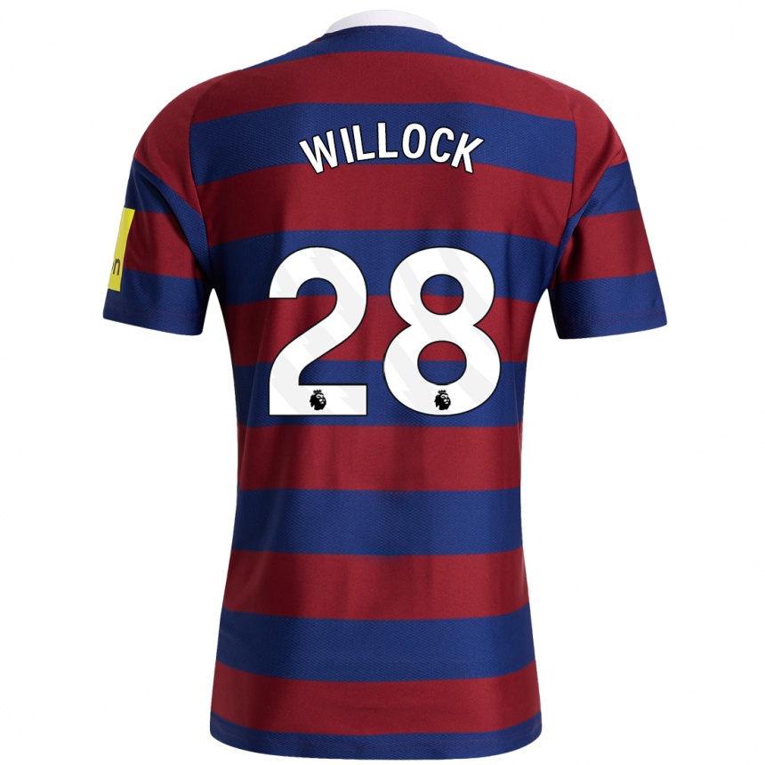 Vaikiškas Joe Willock #28 Bordo Tamsiai Mėlyna Išvykos Marškinėliai 2024/25 T-Shirt