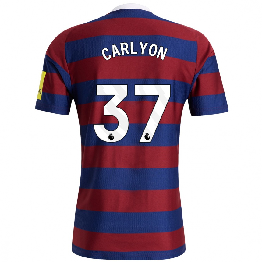 Vaikiškas Nathan Carlyon #37 Bordo Tamsiai Mėlyna Išvykos Marškinėliai 2024/25 T-Shirt