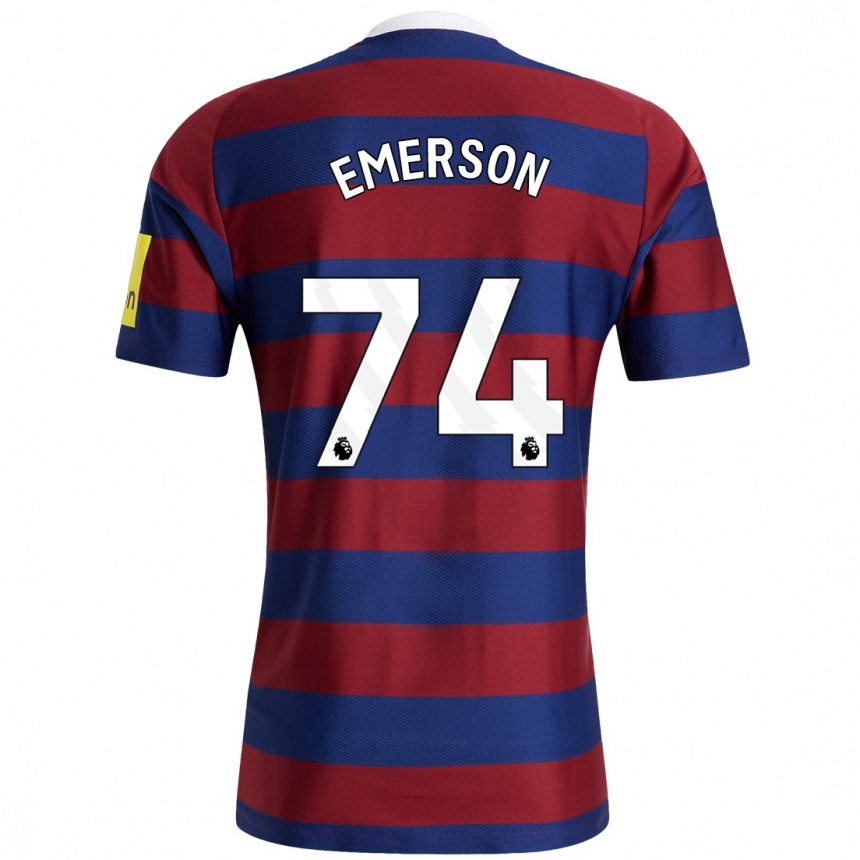 Vaikiškas Johnny Emerson #74 Bordo Tamsiai Mėlyna Išvykos Marškinėliai 2024/25 T-Shirt