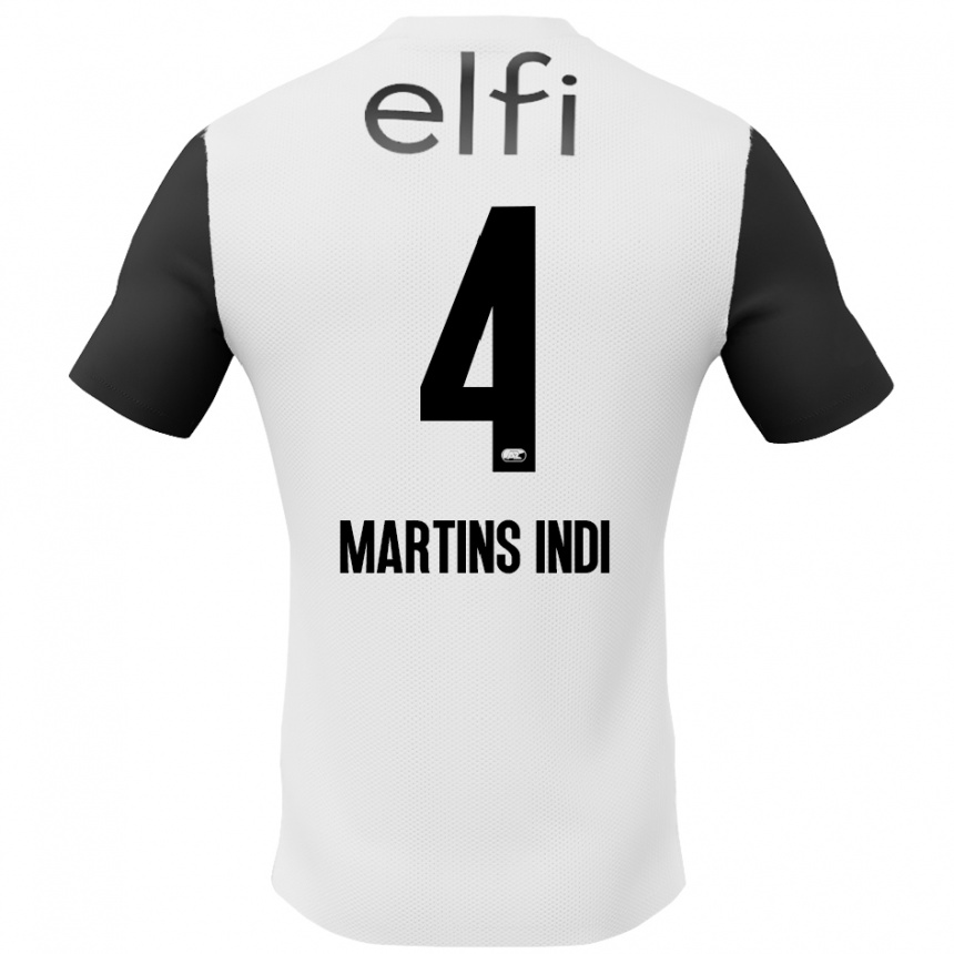 Vaikiškas Bruno Martins Indi #4 Balta Juoda Išvykos Marškinėliai 2024/25 T-Shirt