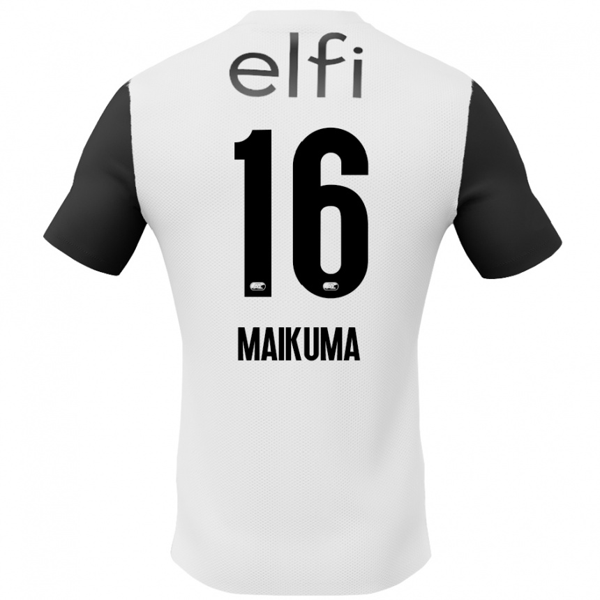 Vaikiškas Seiya Maikuma #16 Balta Juoda Išvykos Marškinėliai 2024/25 T-Shirt