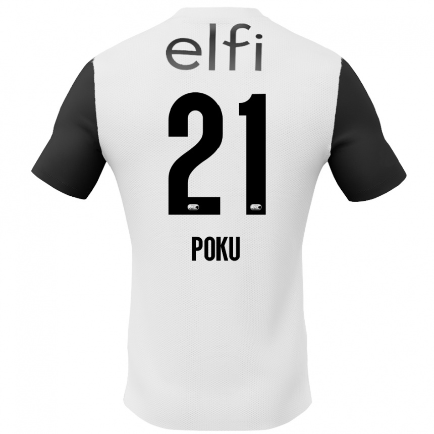 Vaikiškas Ernest Poku #21 Balta Juoda Išvykos Marškinėliai 2024/25 T-Shirt