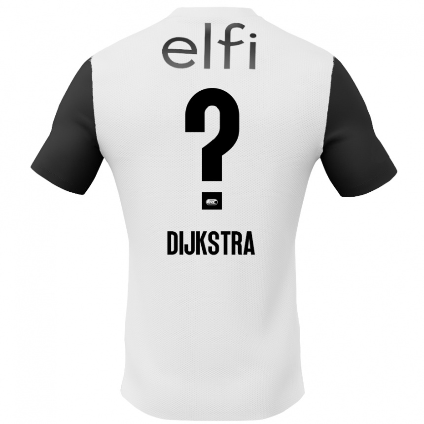 Vaikiškas Elijah Dijkstra #0 Balta Juoda Išvykos Marškinėliai 2024/25 T-Shirt