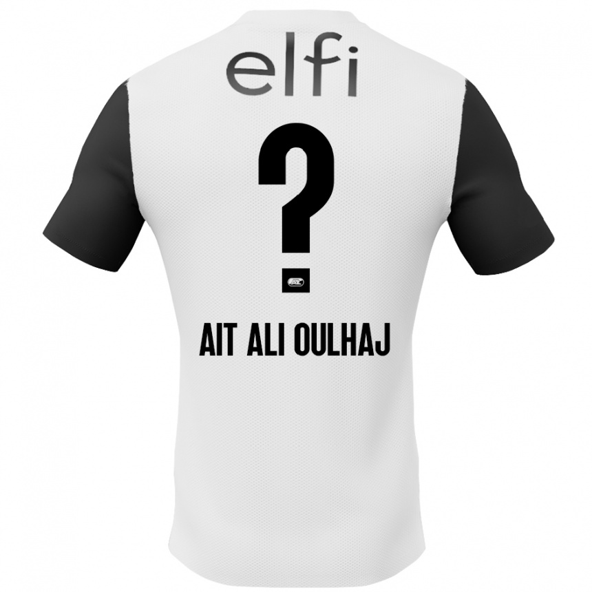 Vaikiškas Adam Ait Ali Oulhaj #0 Balta Juoda Išvykos Marškinėliai 2024/25 T-Shirt