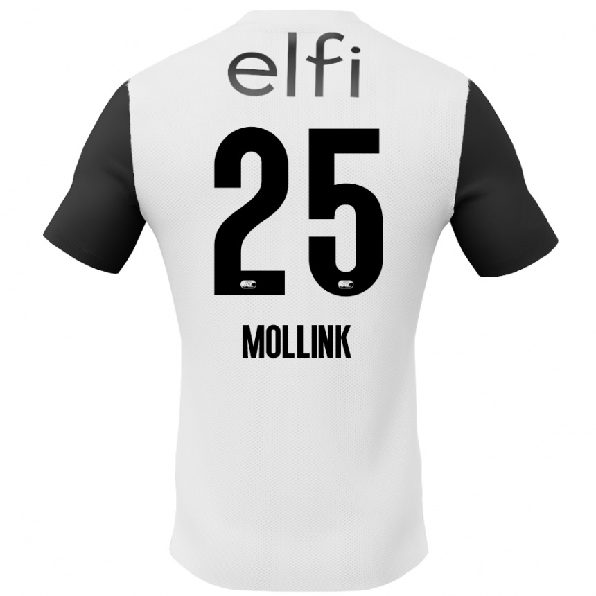 Vaikiškas Yaël Mollink #25 Balta Juoda Išvykos Marškinėliai 2024/25 T-Shirt