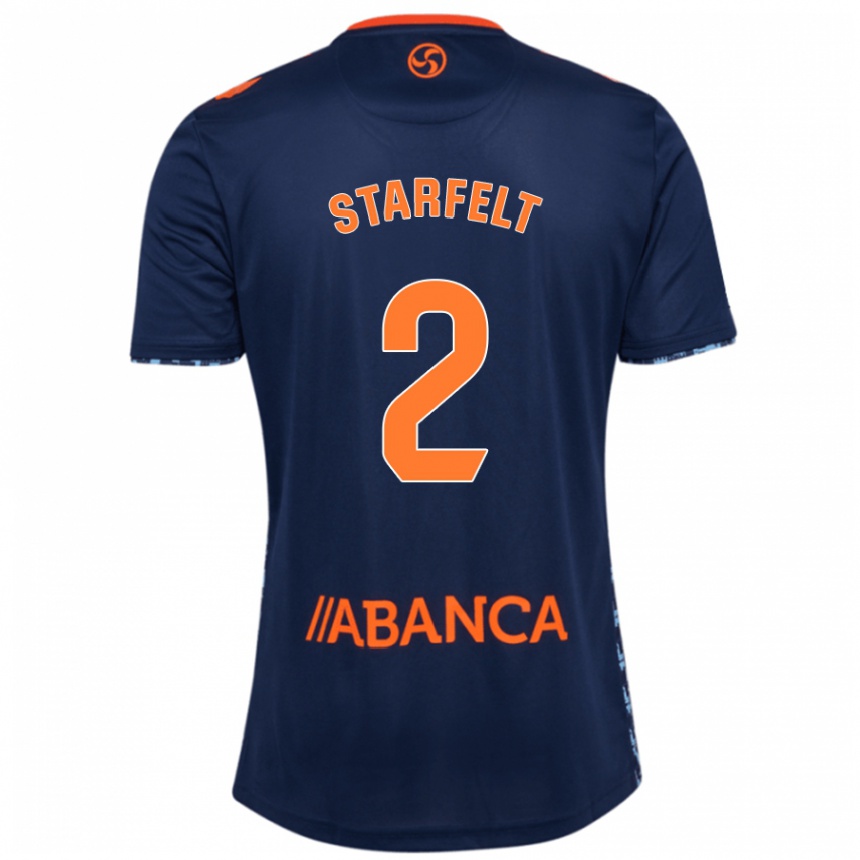 Vaikiškas Carl Starfelt #2 Tamsiai Mėlyna Išvykos Marškinėliai 2024/25 T-Shirt