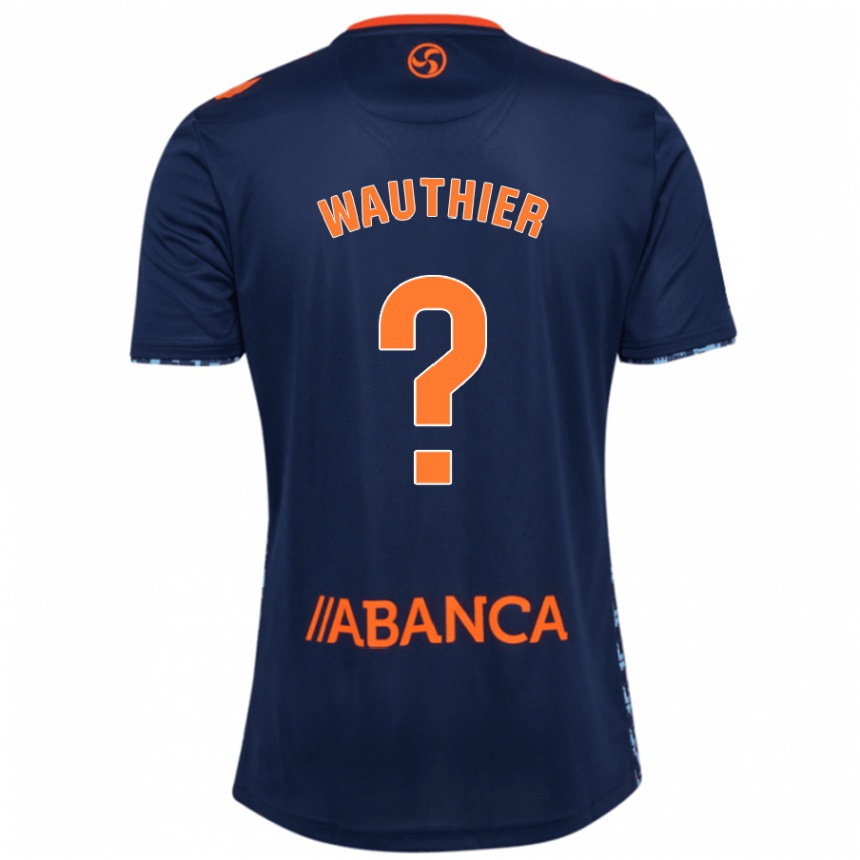 Vaikiškas Hugo Wauthier #0 Tamsiai Mėlyna Išvykos Marškinėliai 2024/25 T-Shirt