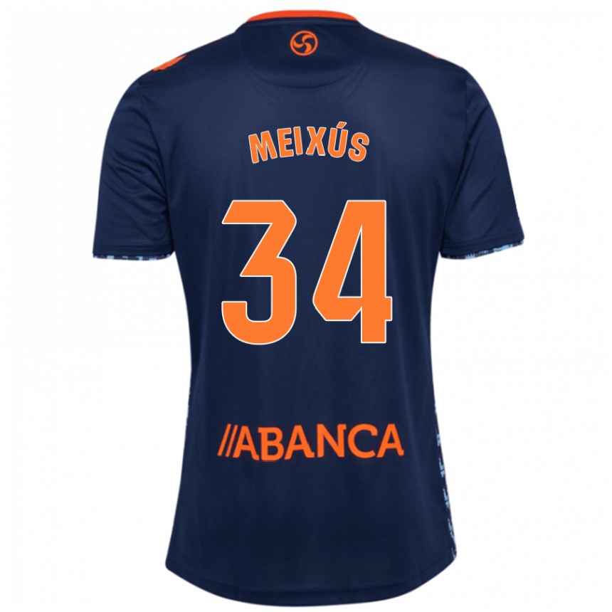 Vaikiškas Pablo Meixús #34 Tamsiai Mėlyna Išvykos Marškinėliai 2024/25 T-Shirt