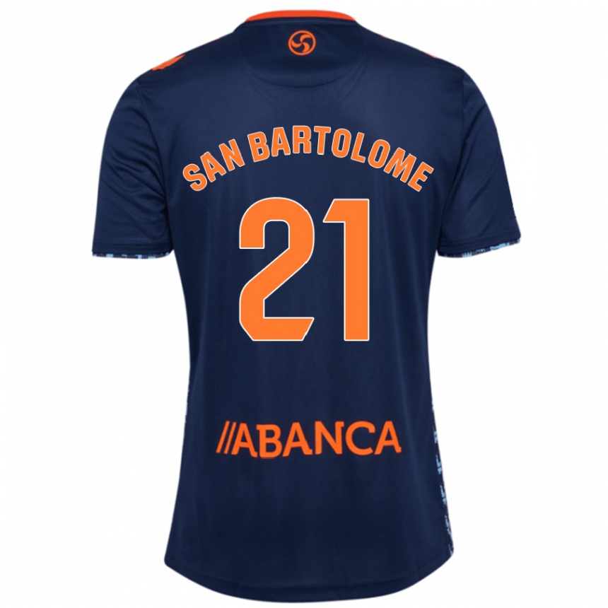 Vaikiškas Víctor San Bartolomé #21 Tamsiai Mėlyna Išvykos Marškinėliai 2024/25 T-Shirt