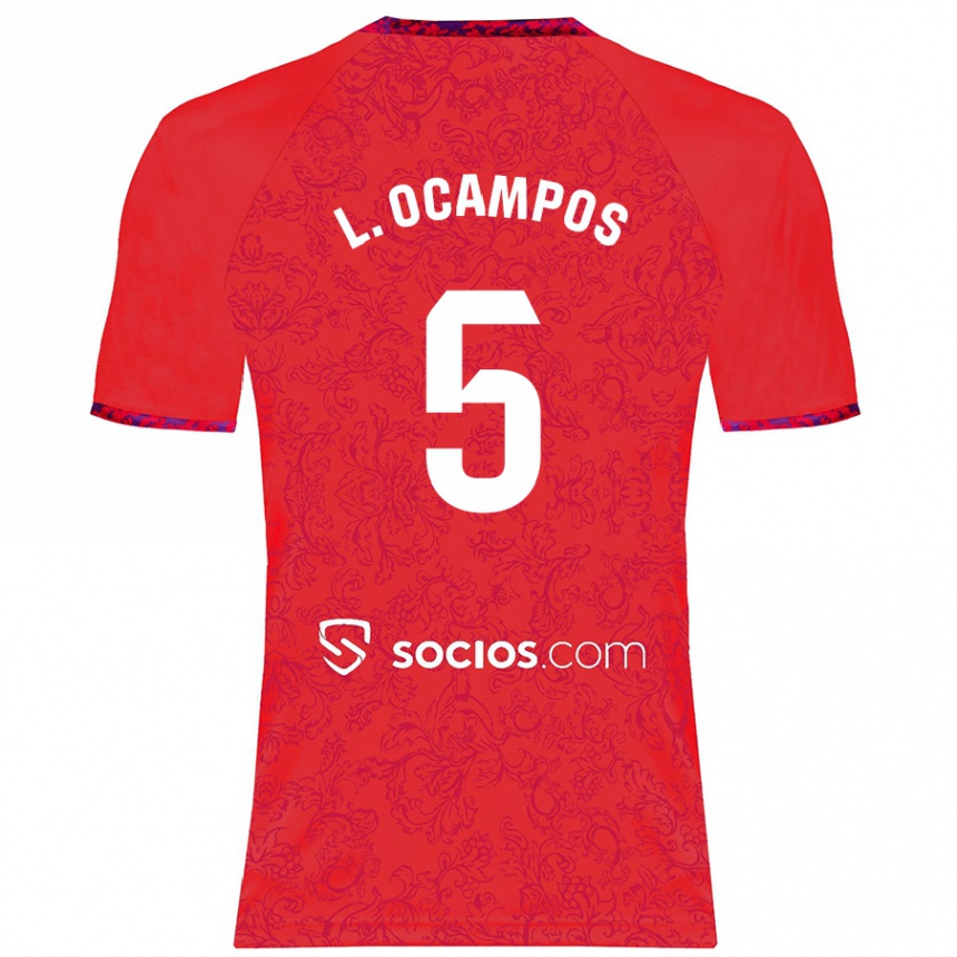 Vaikiškas Lucas Ocampos #5 Raudona Išvykos Marškinėliai 2024/25 T-Shirt