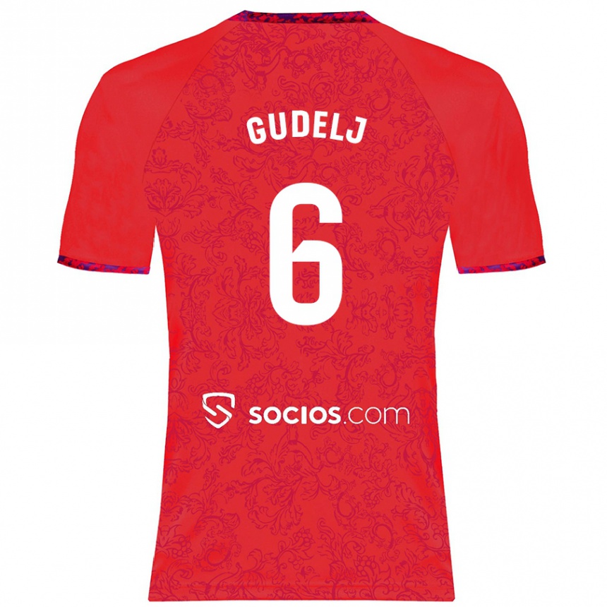 Vaikiškas Nemanja Gudelj #6 Raudona Išvykos Marškinėliai 2024/25 T-Shirt