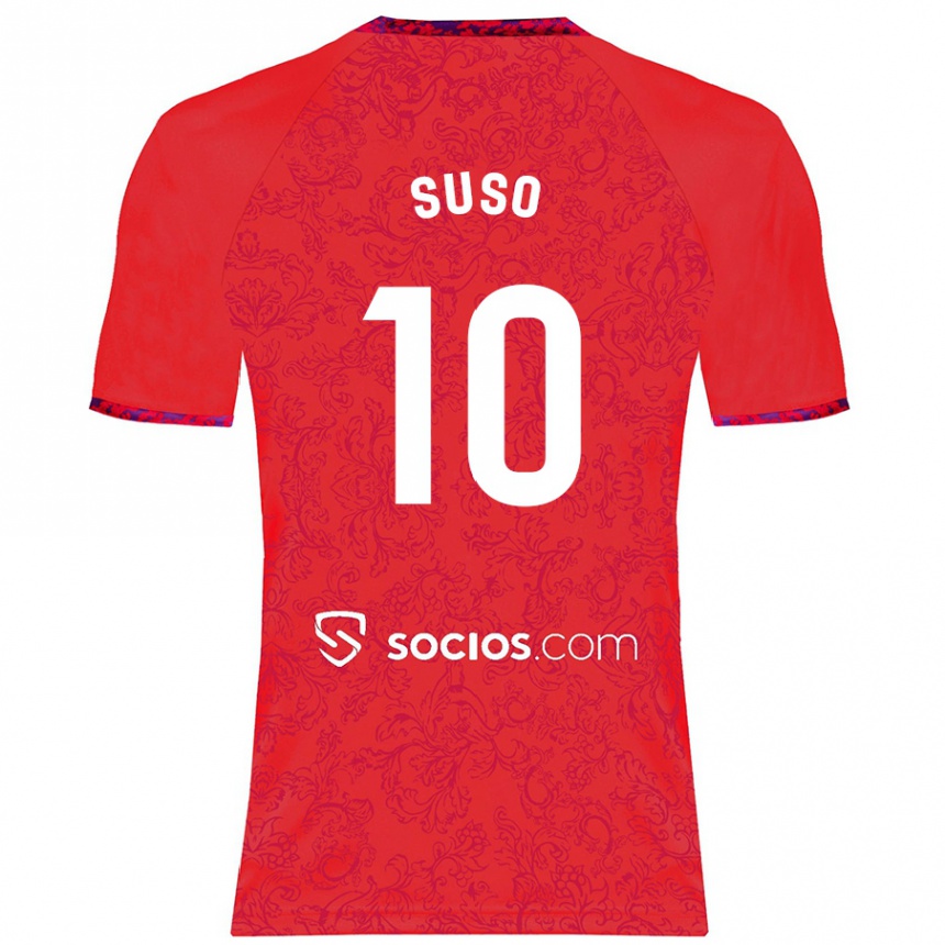 Vaikiškas Suso #10 Raudona Išvykos Marškinėliai 2024/25 T-Shirt