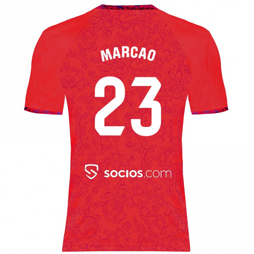 Vaikiškas Marcão #23 Raudona Išvykos Marškinėliai 2024/25 T-Shirt