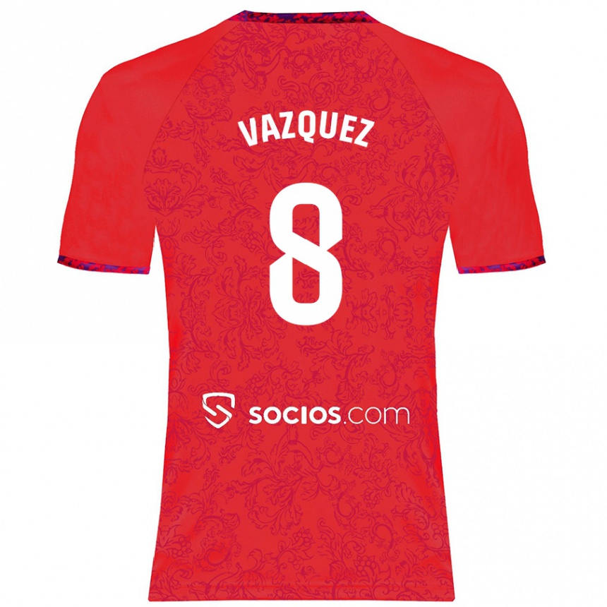 Vaikiškas Manolo Vázquez #8 Raudona Išvykos Marškinėliai 2024/25 T-Shirt