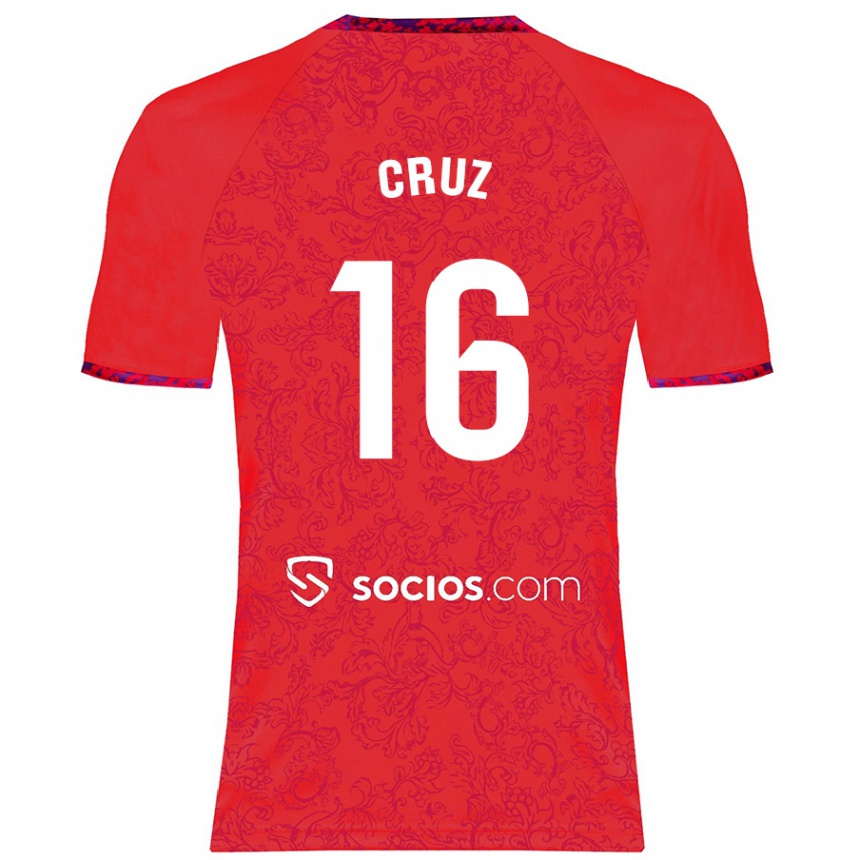 Vaikiškas Jesús Cruz #16 Raudona Išvykos Marškinėliai 2024/25 T-Shirt