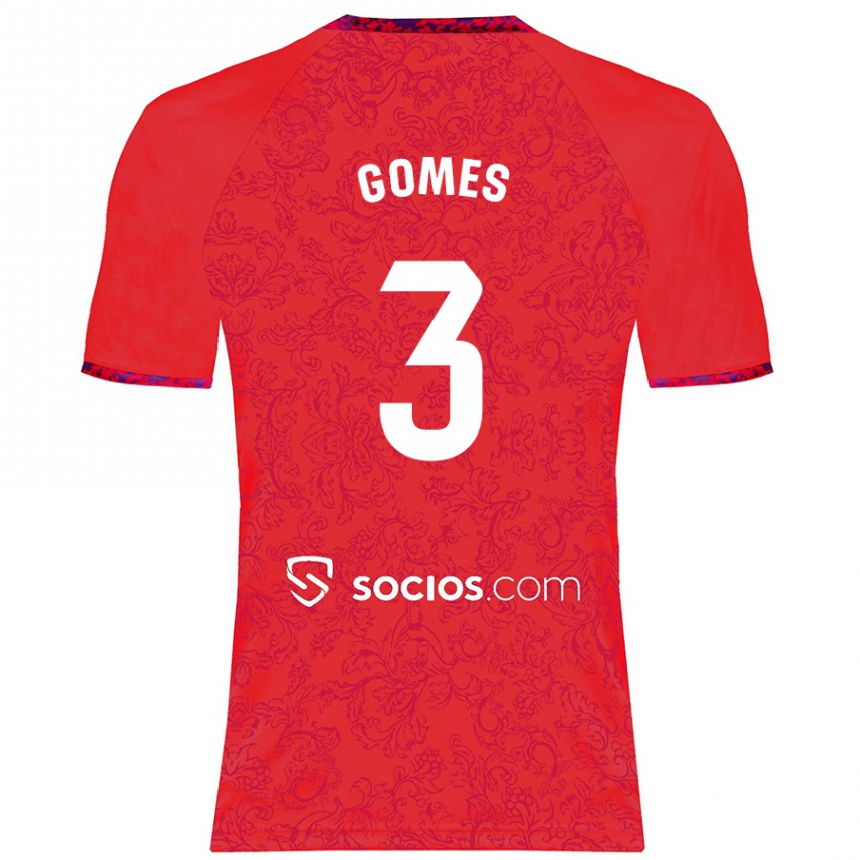 Vaikiškas Diana Gomes #3 Raudona Išvykos Marškinėliai 2024/25 T-Shirt